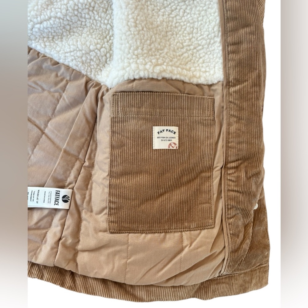 NWT FatFace Corduroy Jacket w/ Sherpa Lining - Picture 8 of 10
